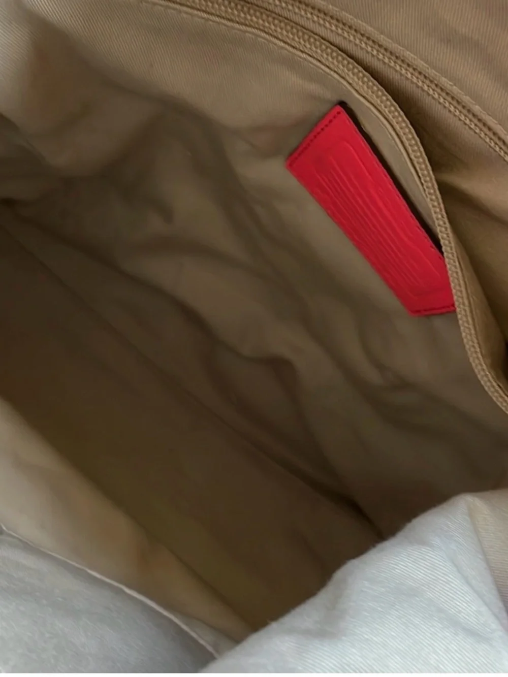 Coach Coral-Red Leather Perforated Shoulder Hobo